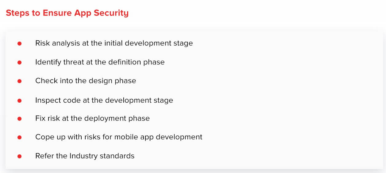 Steps to ensure mobile app security