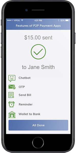features of P2P payment apps
