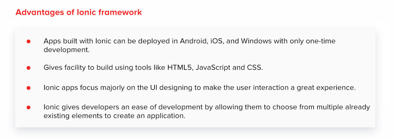 Advantages of Ionic Framework