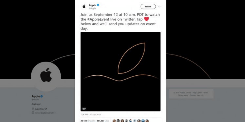 Apple Event Time real-time updates on Twitter