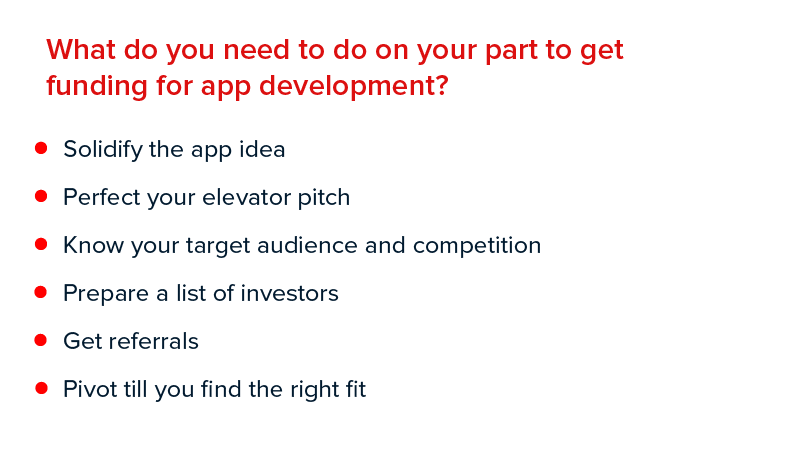 What do you need to do on your part to get funding for app development