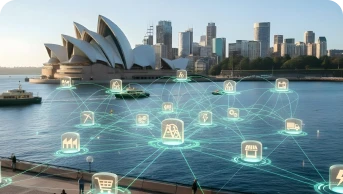 Sydney Opera House with Digital Overlay