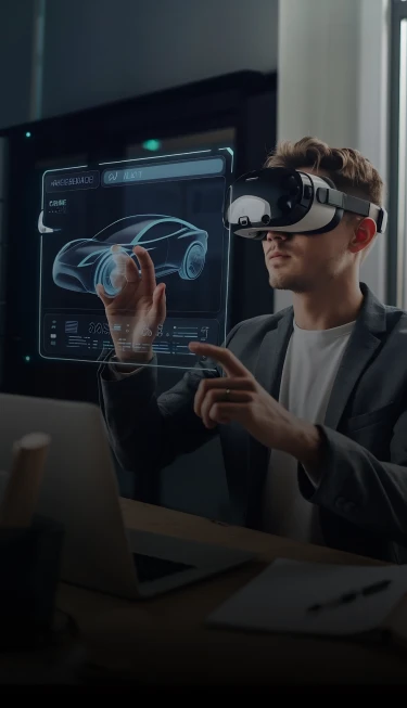 AR VR development services mobile hero banner showcasing immersive technology solutions