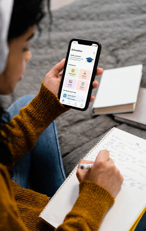 Custom education app development illustration