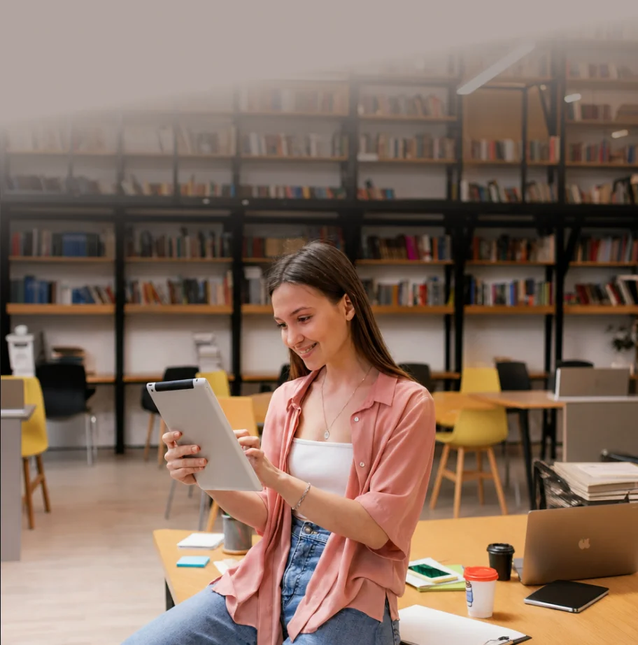 Education app development technologies section background