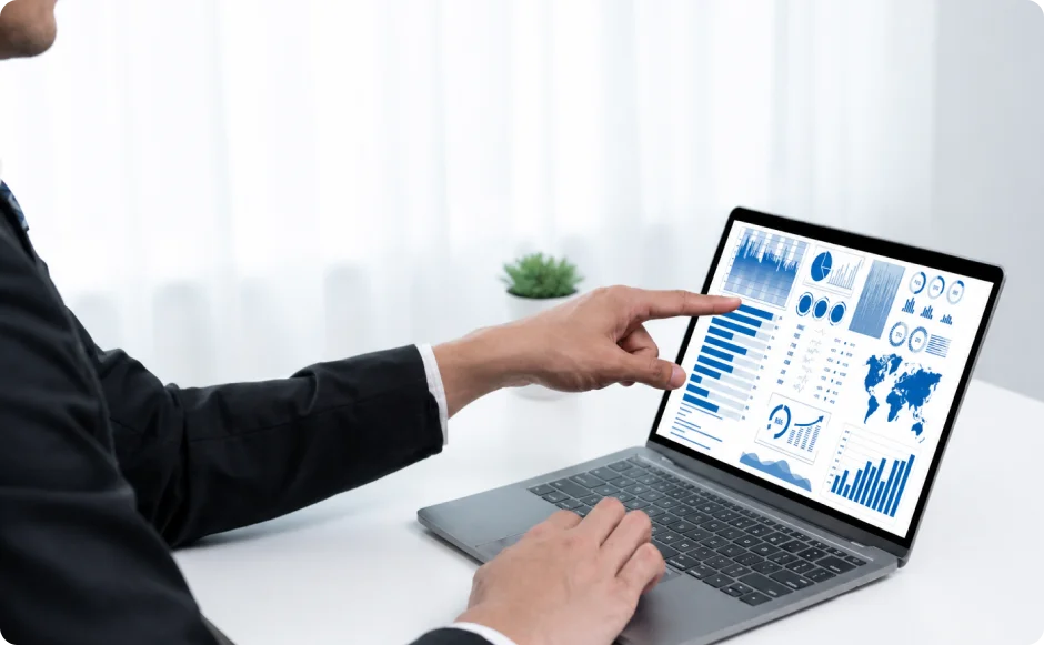 Trading team reviewing energy market activity reports