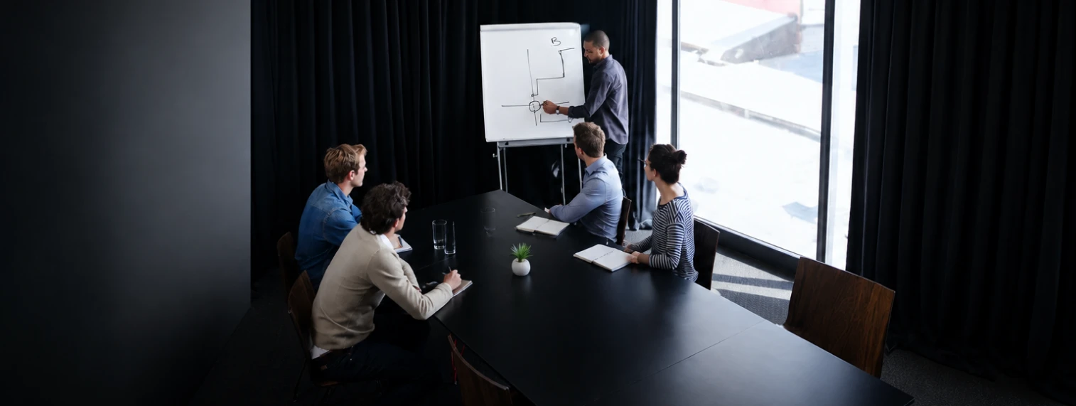 Governance workshop in an enterprise boardroom