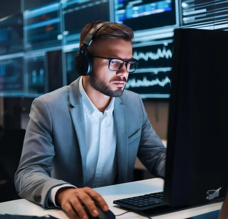 Left-side image in KPMG about section illustrating team collaboration