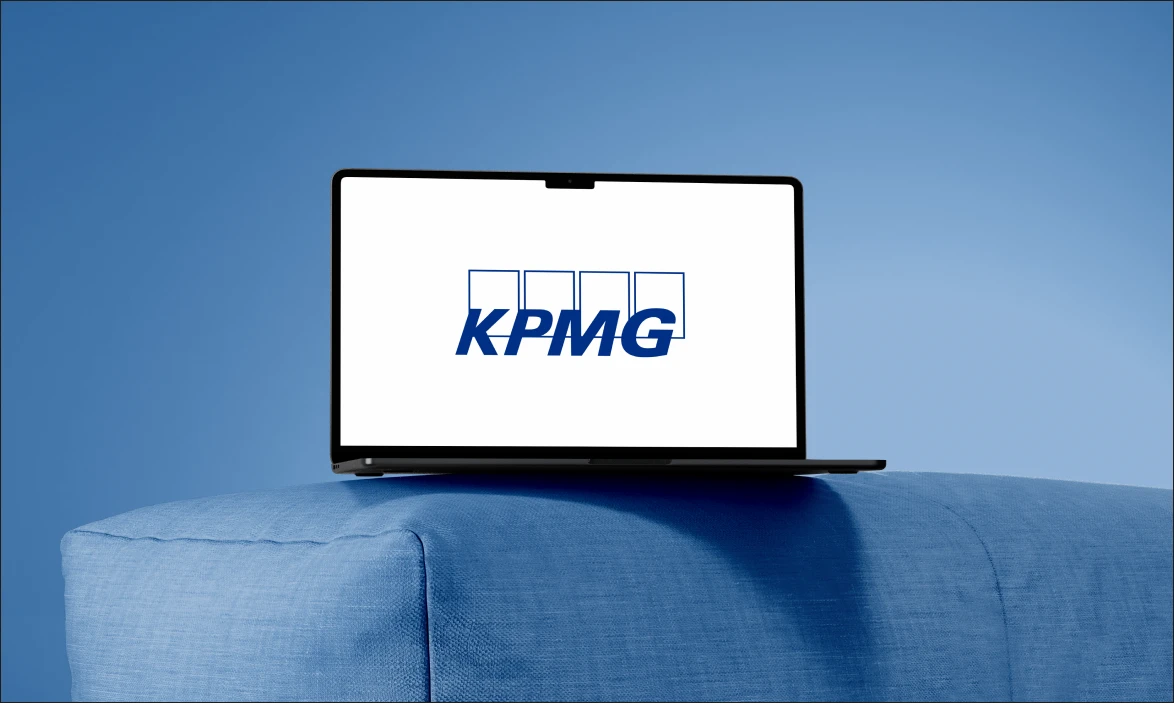 Right-side image in KPMG about section showing enterprise project workflow