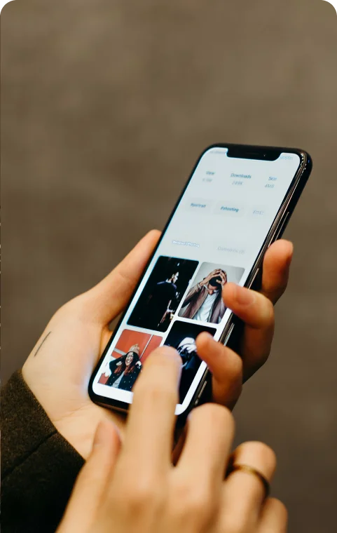User browsing a mobile application interface