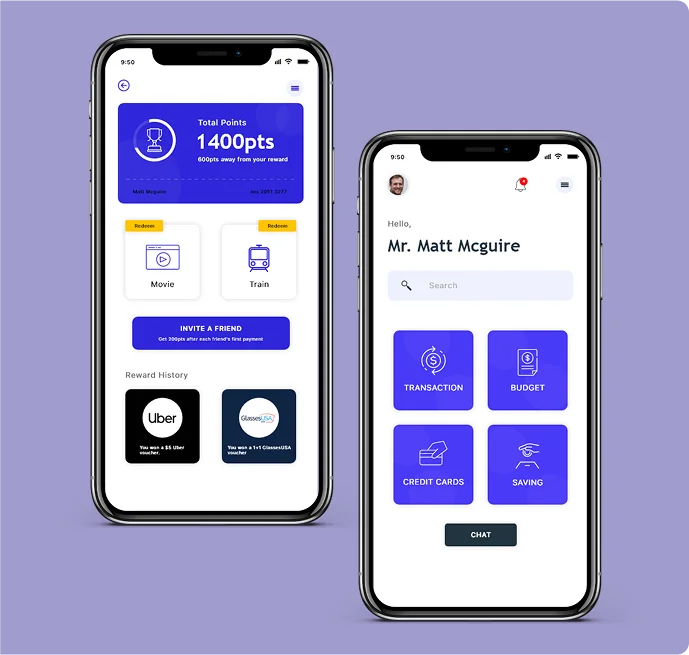 Mudra AI-driven FinTech budgeting app interface