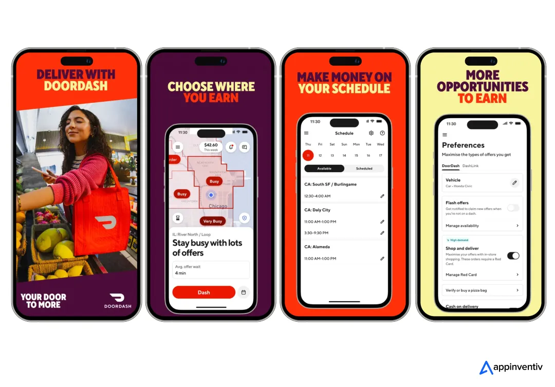 doordash app screens