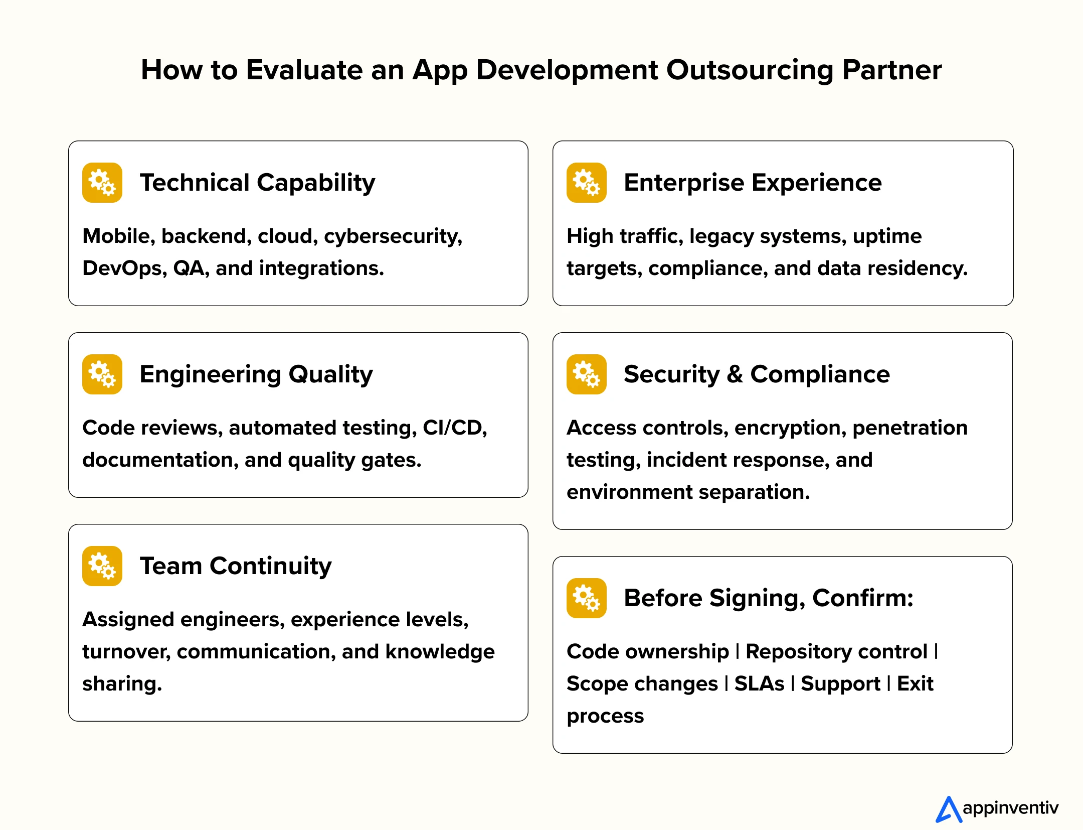 App Vendor Evaluation Checklist App Vendor Evaluation Checklist