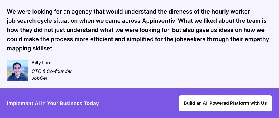 Testimonial from JobGet Testimonial from JobGet