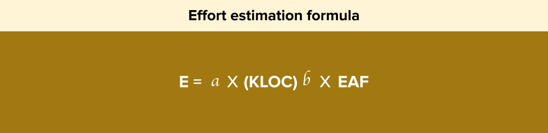 E= a x (KLOC)b x EAF
