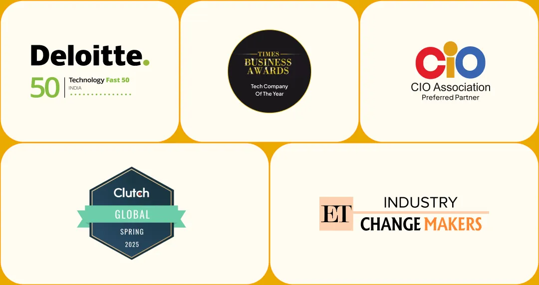 Appinventiv awards and excellence. try to change the pattern ro format of this image