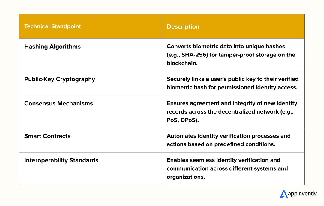 Technical Standpoints for Blockchain Identity Verification