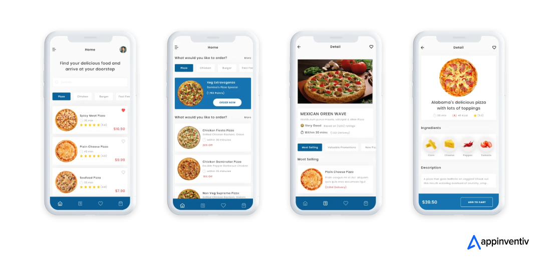 Domino's app screens