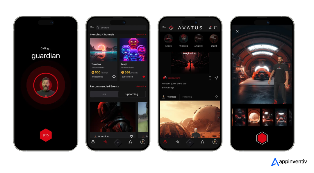 AVATUS app screens