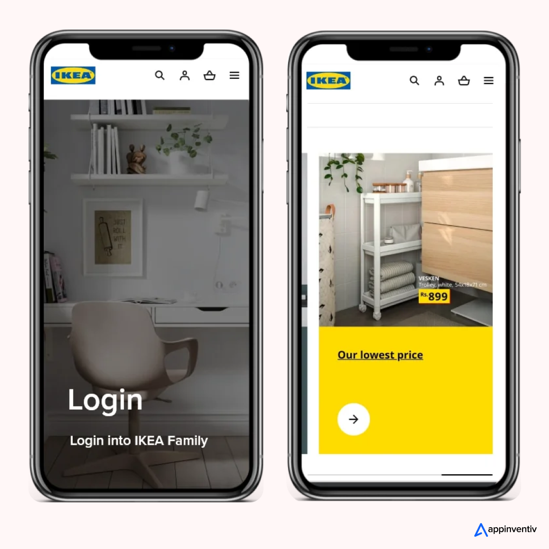 IKEA app screens