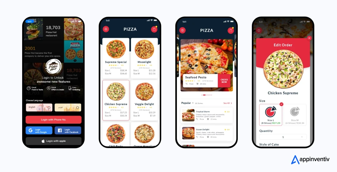 Appinventiv’s innovative design and development for Pizza Hut