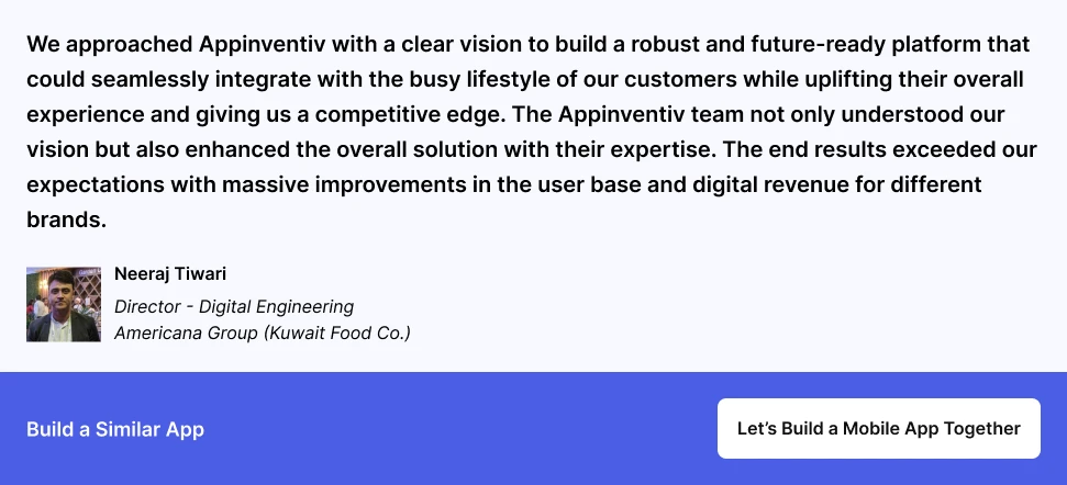 Testimonial from Americal group