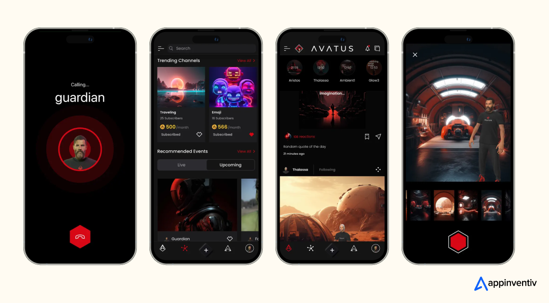 AVATUS app screens