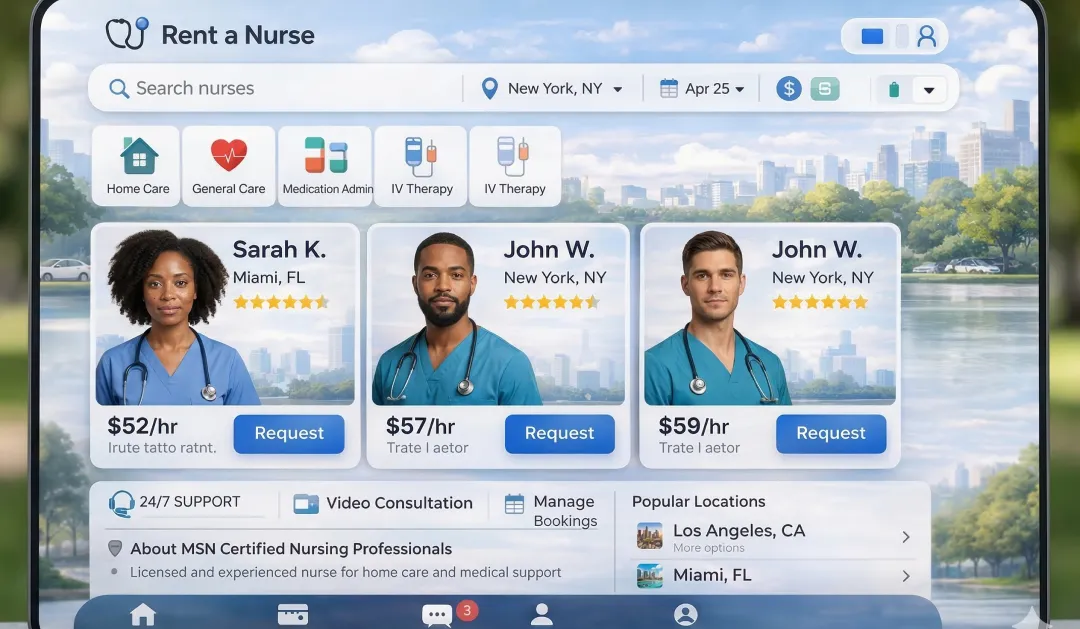 Rent-a-Nurse Platform UI Rent-a-Nurse Platform UI