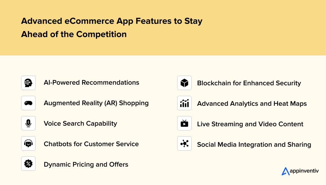  Advanced eCommerce App Features to Stay Ahead of the Competition