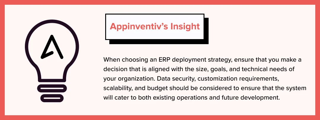 Appinventiv’s Insights on choosing ERP deployment strategy