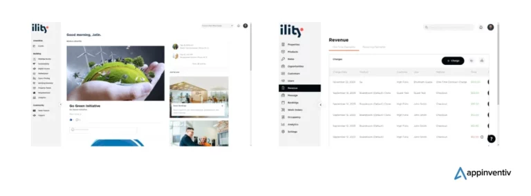 App screens of llity, a SaaS-based white-label real estate platform