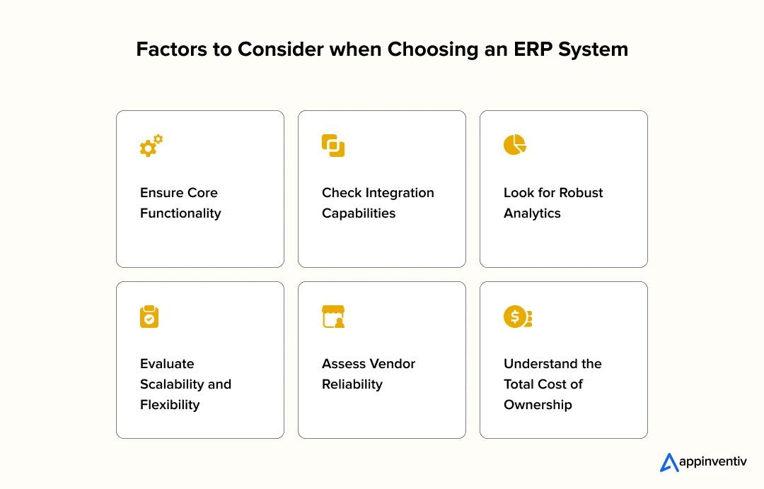 Factors to Consider when Choosing an ERP System