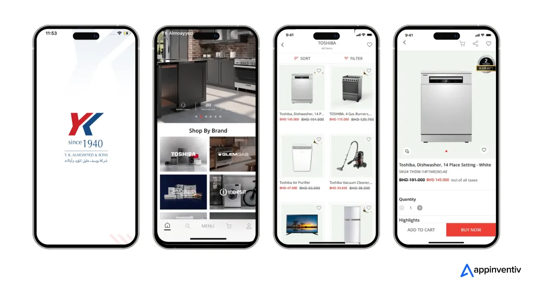 YKA app screens