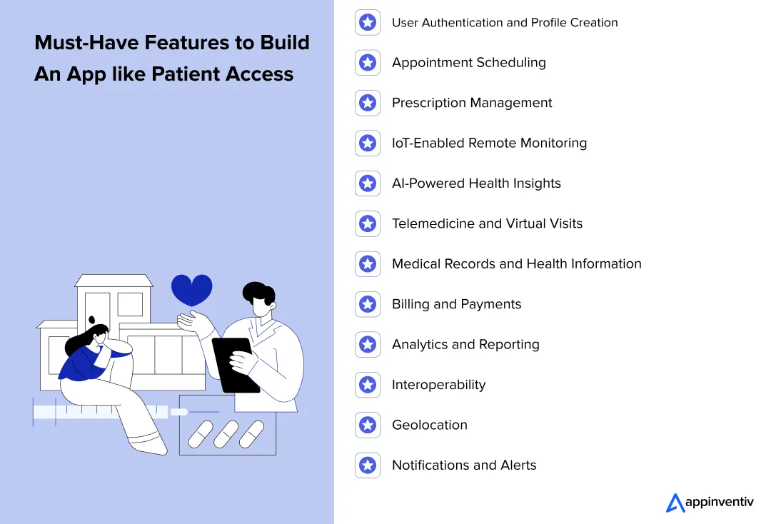Must-Have Features to Build An App like Patient Access Must-Have Features to Build An App like Patient Access