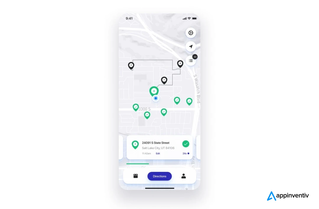 route planning in food delivery app