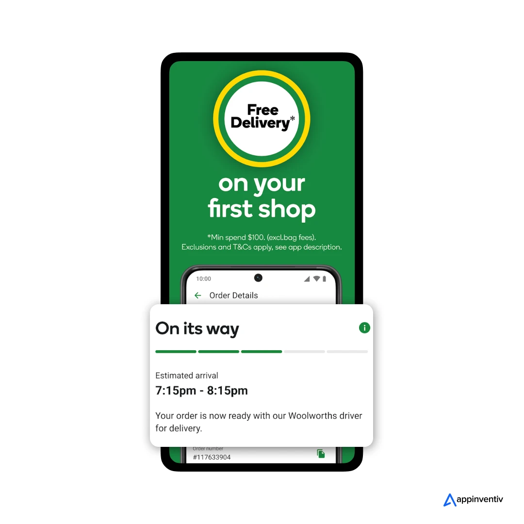order tracking in an on-demand retail app