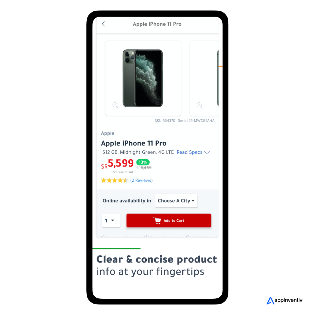 detailed product description in Jarir Bookstore app