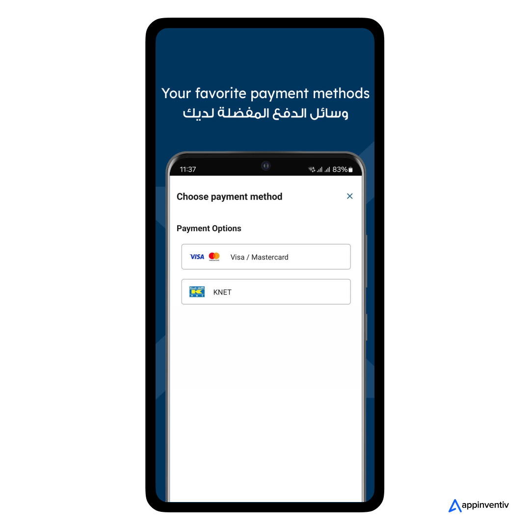 The secure and Flexible Payment Option is a feature of the Xcite app that attracts customers.