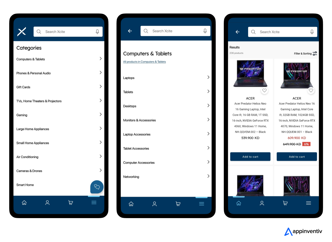 Extensive Product Range is an exclusive feature of Ecommerce App like Xcite.