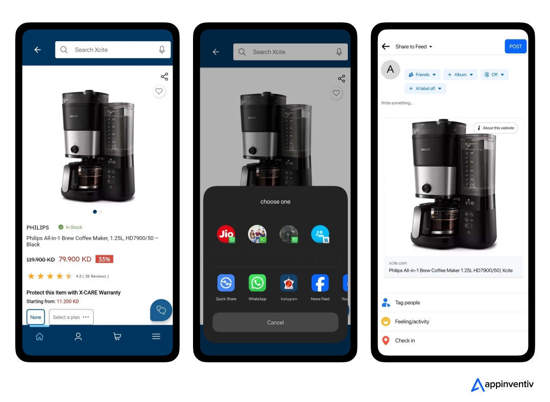 Instant Sharing Feature 