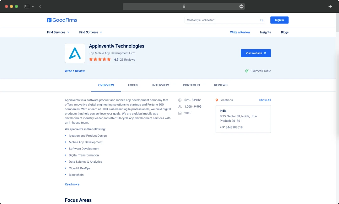 GoodFirms: B2B Reviews & Rating platform