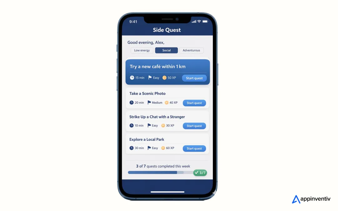 Side Quest App for Real-Life Experiences Side Quest App for Real-Life Experiences