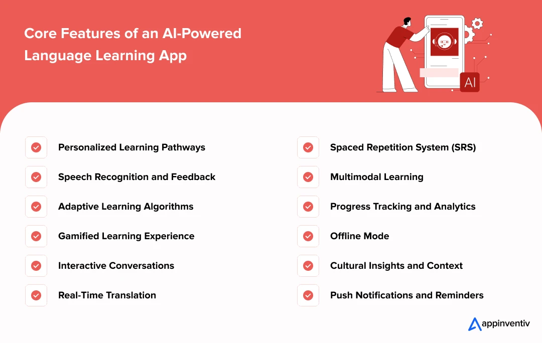 Core Features of an AI-Powered Language Learning App