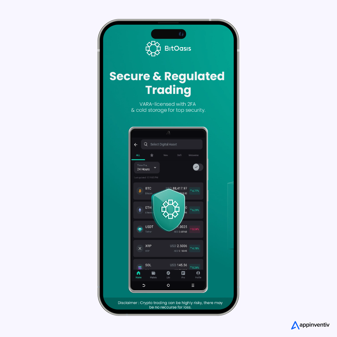 Security Features in BitOasis app