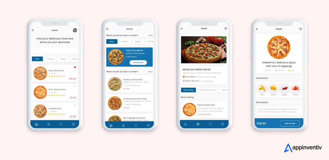 Domino's app screens