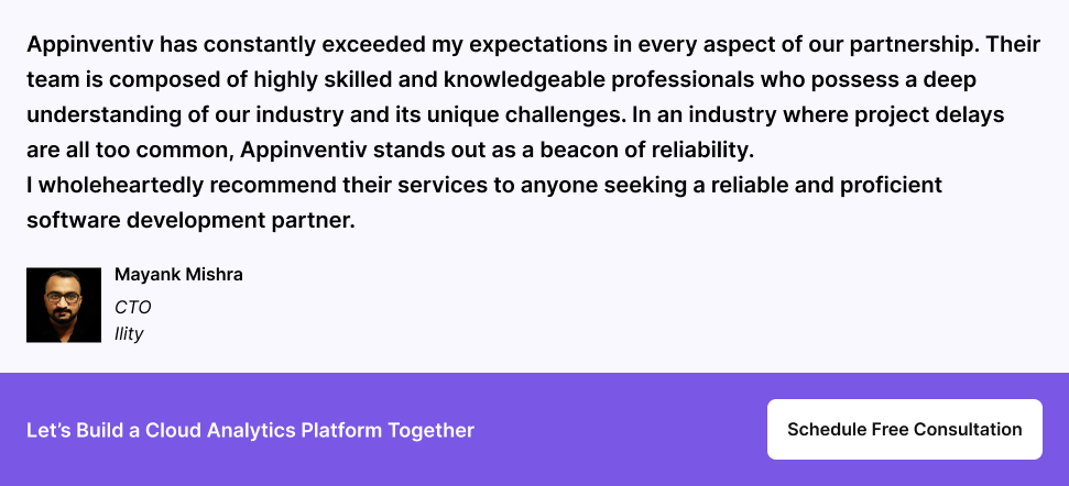 Testimonial for our partnership with Ility, a SaaS-based white-label real estate platform.
