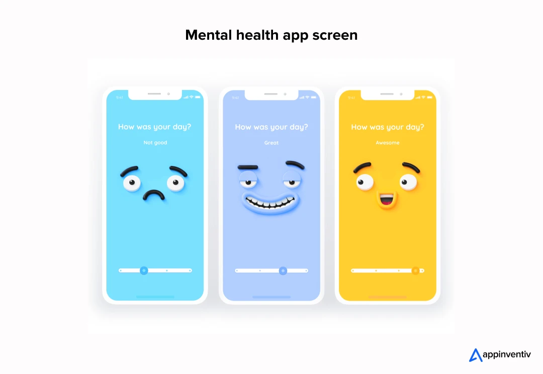 mental health app screens