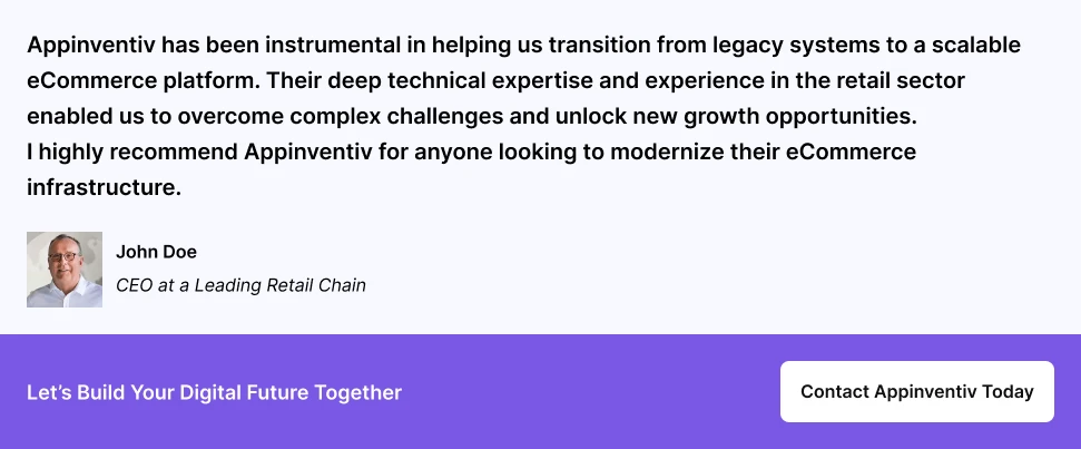 Testimonial CTA from Our US retail client 