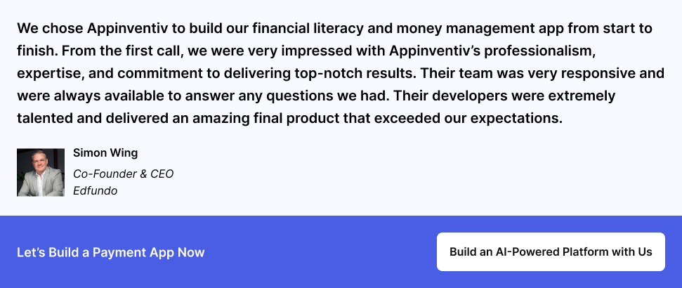 For Edfundo, we have built a financial literacy app 