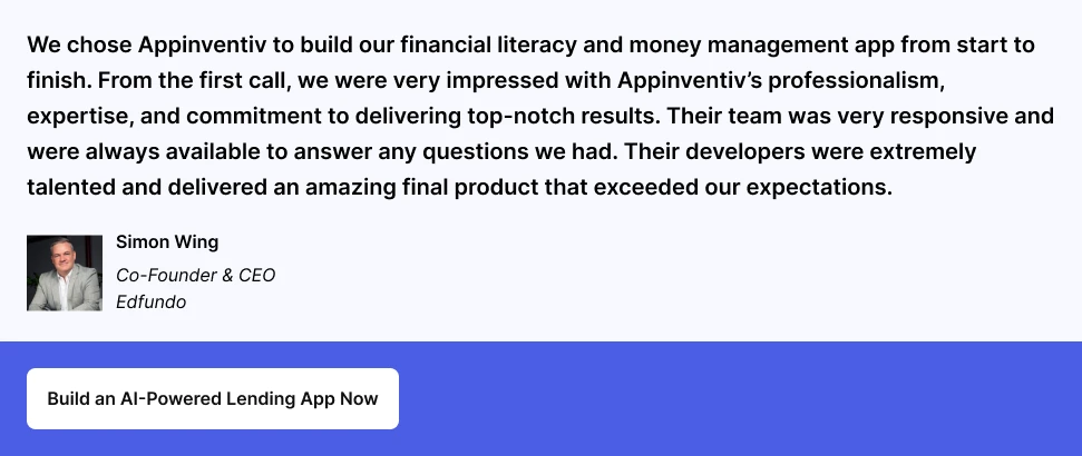 Testimonial CTA from Edfundo 